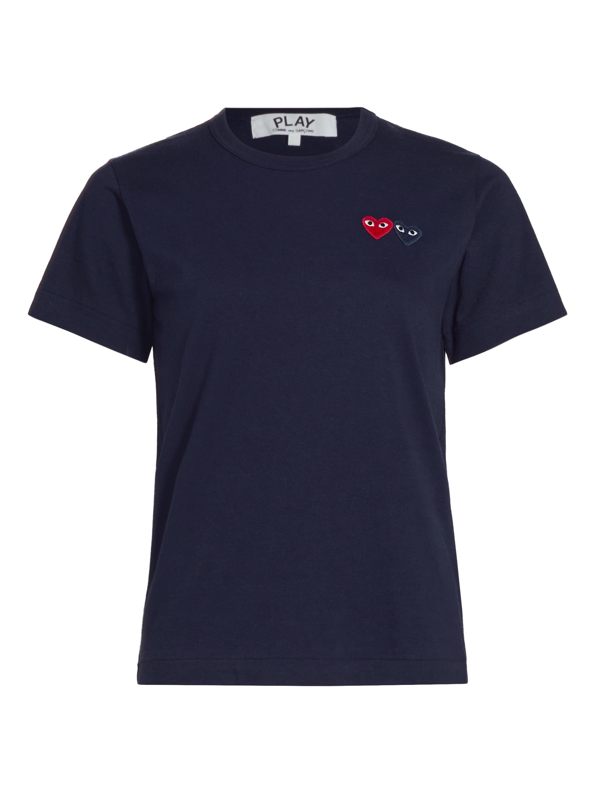 Comme des Garçons PLAY Women's Double Heart T-Shirt - Navy