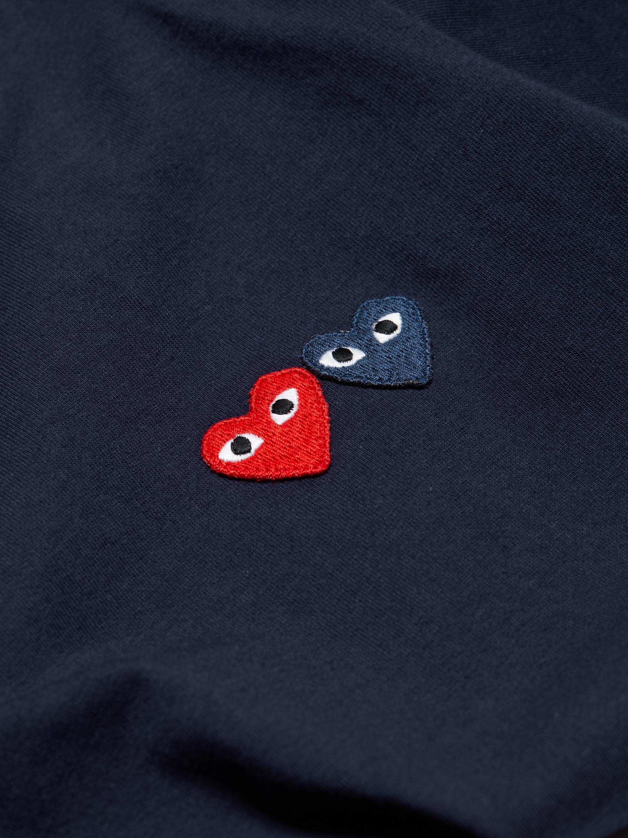 Comme des Garçons PLAY Women's Double Heart T-Shirt - Navy | Thumbnail 7