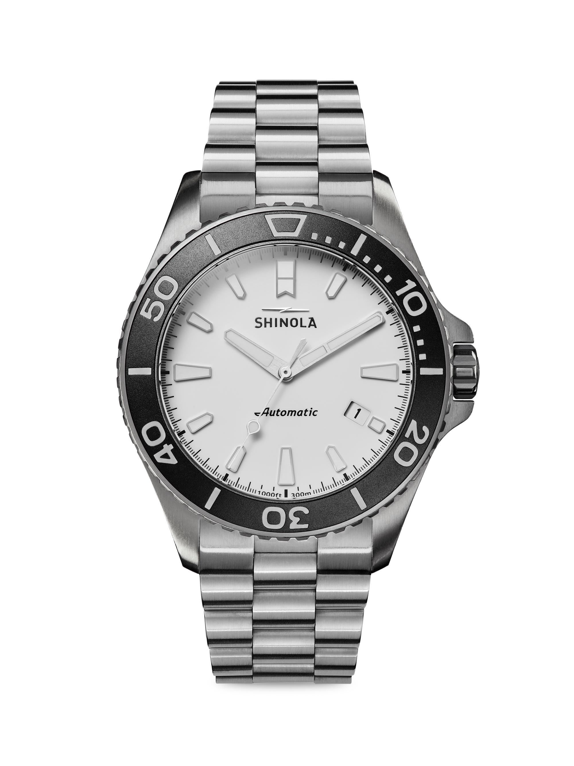 Shinola Men's Ice Monster Brushed Titanium Bracelet Watch - Ice White