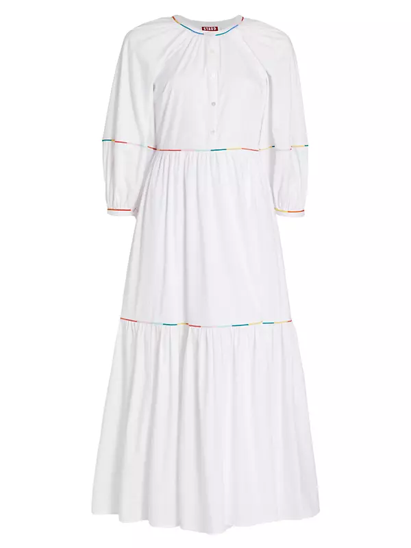 Demi Short Puff-Sleeve Maxi Dress