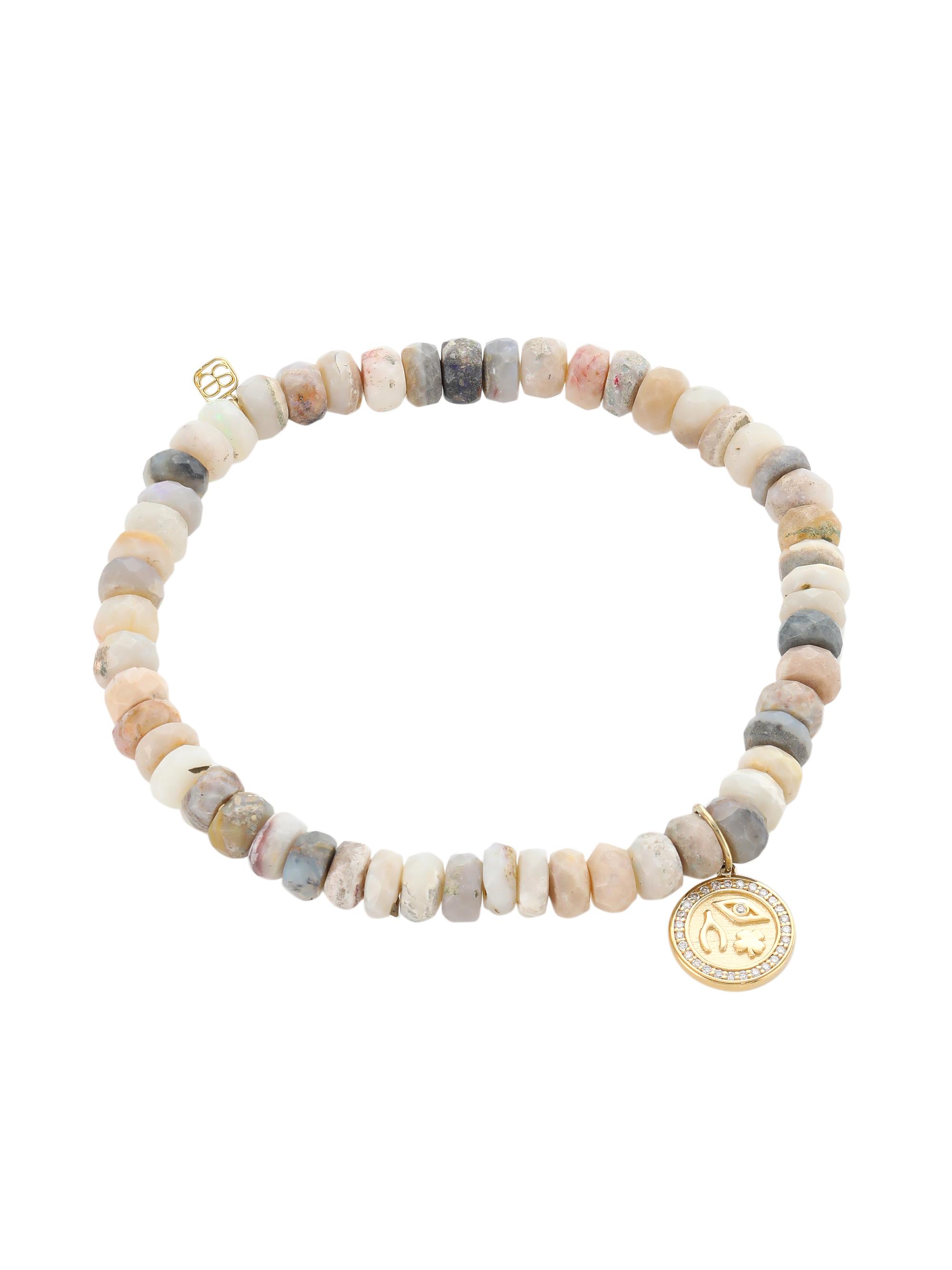Sydney Evan Women's Australian Opal, 14K Yellow Gold & Diamond Luck & Protection Charm Beaded Bracelet - Gold