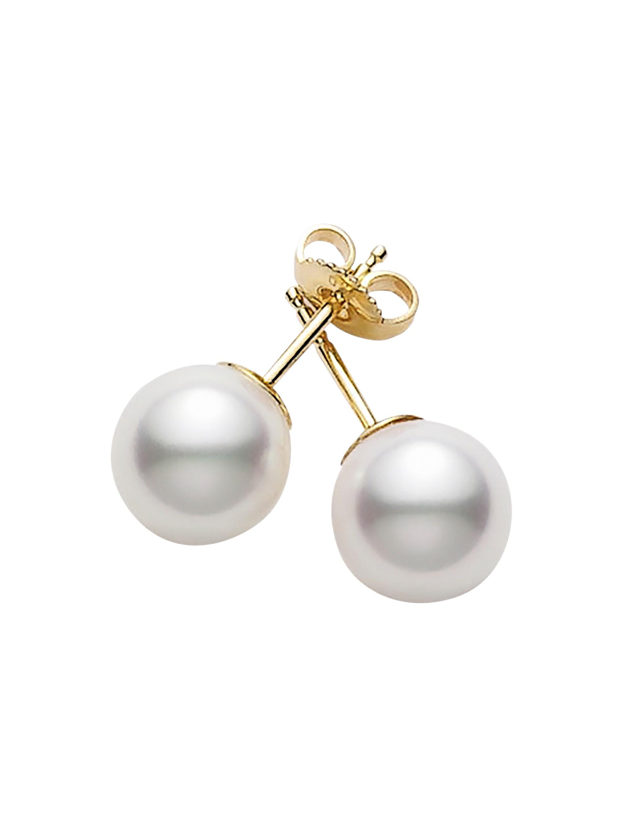 Mikimoto Women's Essential Elements 18K Yellow Gold & 5MM White Cultured Pearl Stud Earrings - Pearl