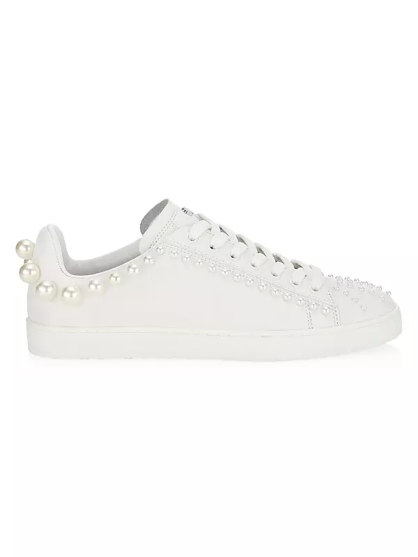 Goldie Embellished Leather Sneakers
