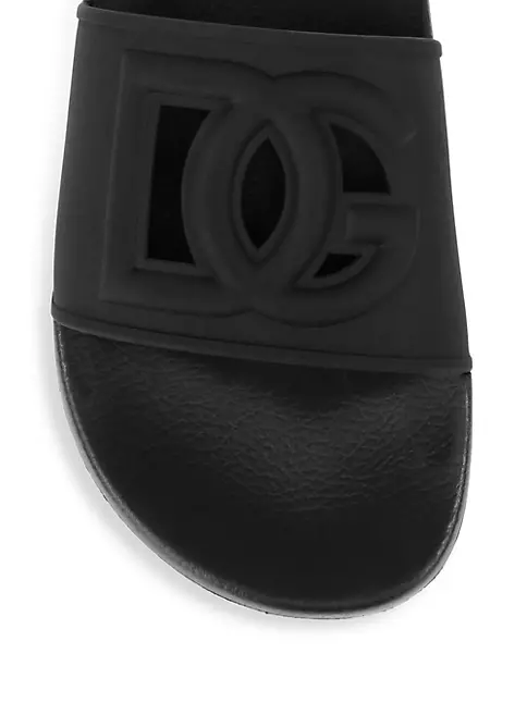 CHANEL, Shoes, Authentic Chanel Cc Embroidered Quilted Slide Sandals  Black Leather Size 36