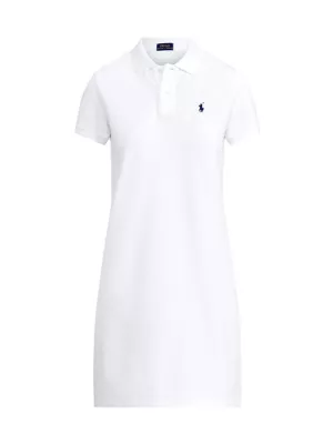Polo Ralph Lauren Women's Cotton Mesh Short-Sleeve Polo Dress - White