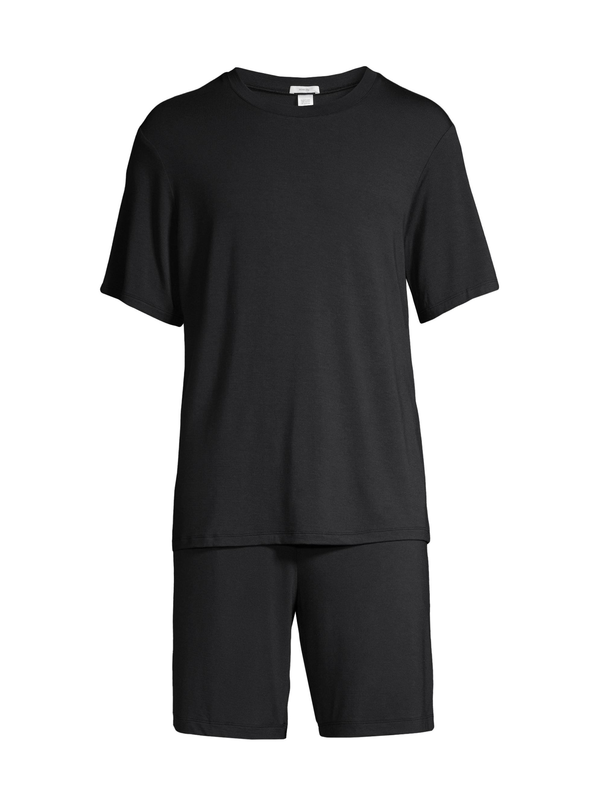 Eberjey Men's Henry Jersey Pajama Set - Black