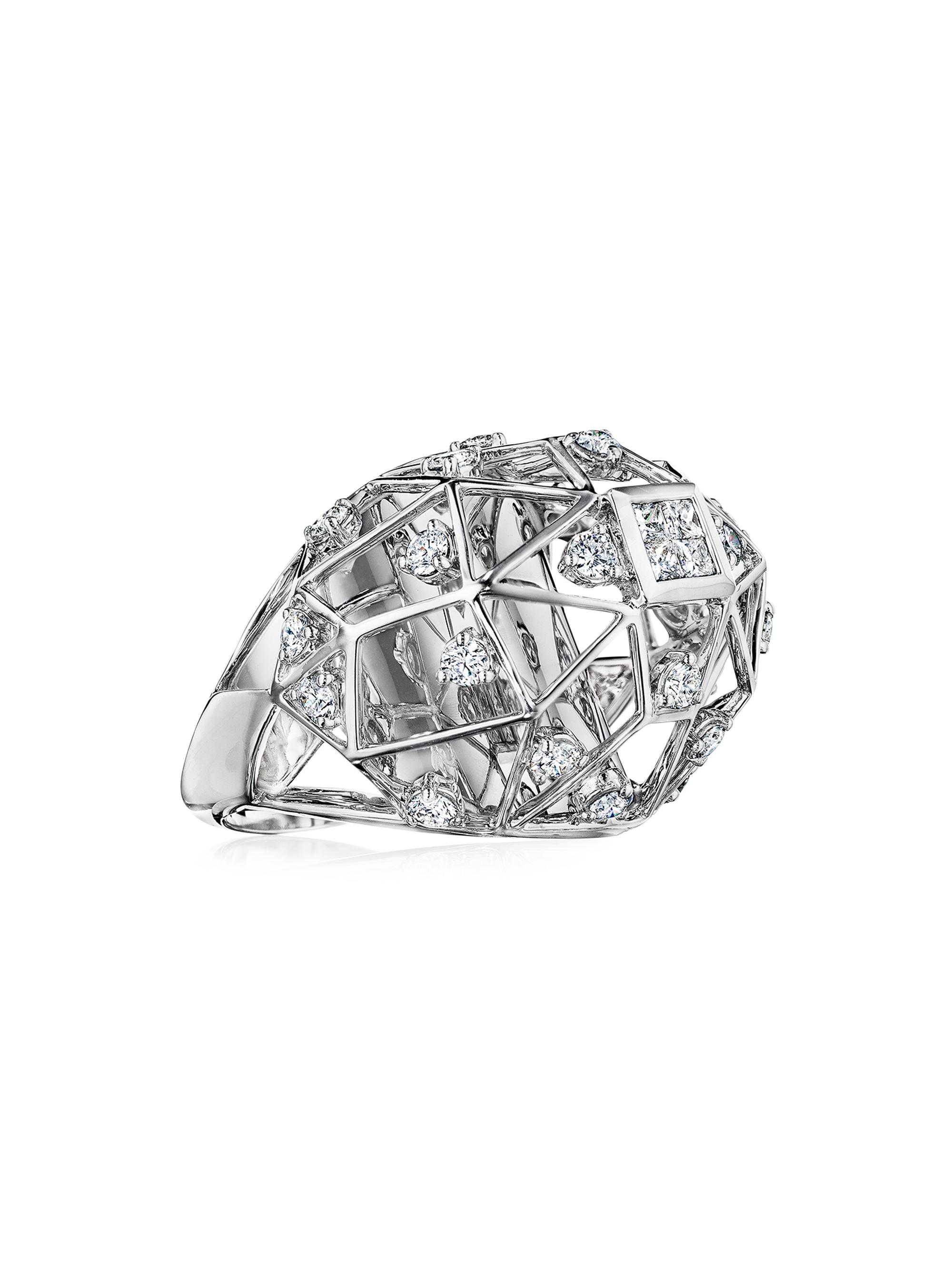 Hueb Women's Estelar 18K White Gold & 0.9 TCW Diamond Dome Ring - White Gold