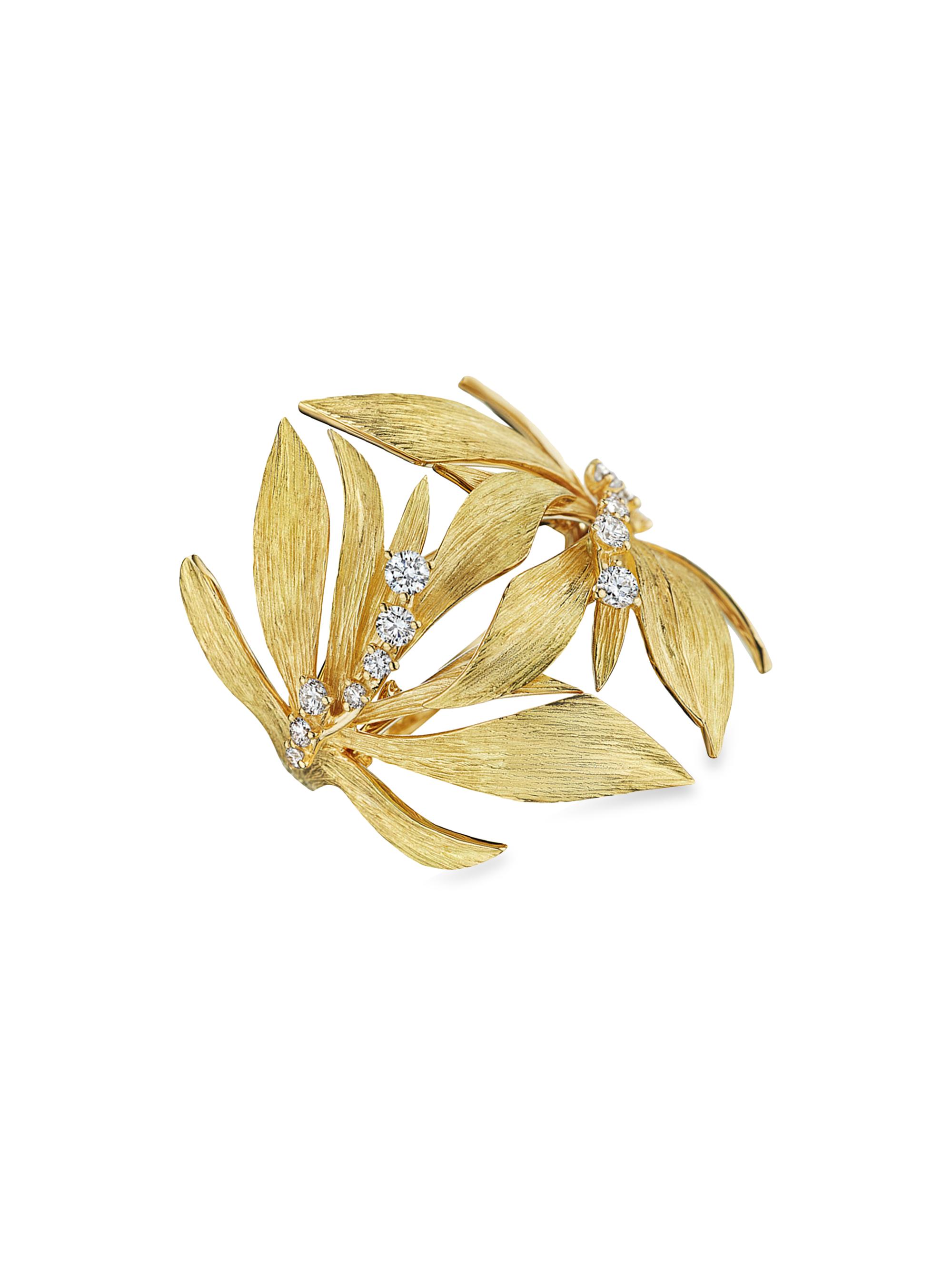Hueb Women's Bahia 18K Gold & Diamond Sculpted Flower Ring - Yellow Gold