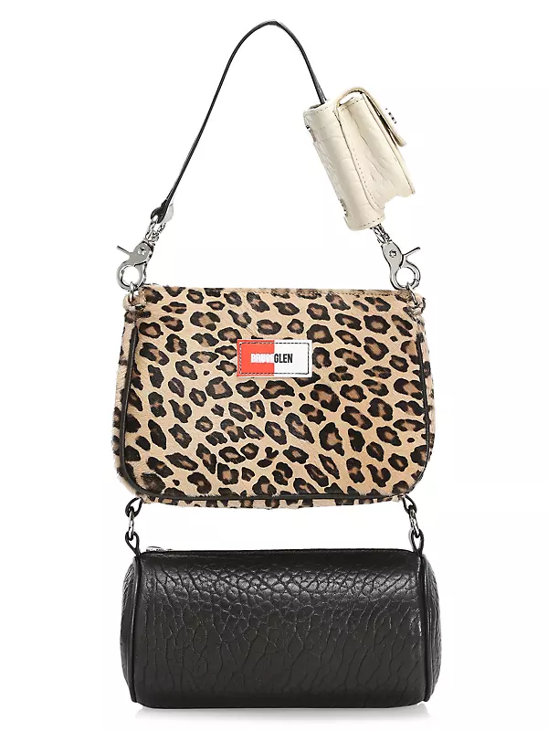 Too Much Leopard-Print Calf hair & Leather Tiered Shoulder Bag