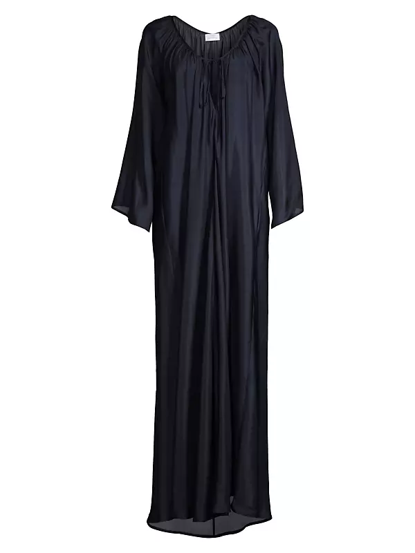 Roman Long-Sleeve Silk Dress