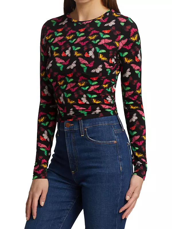Delaina Butterfly Crop Top