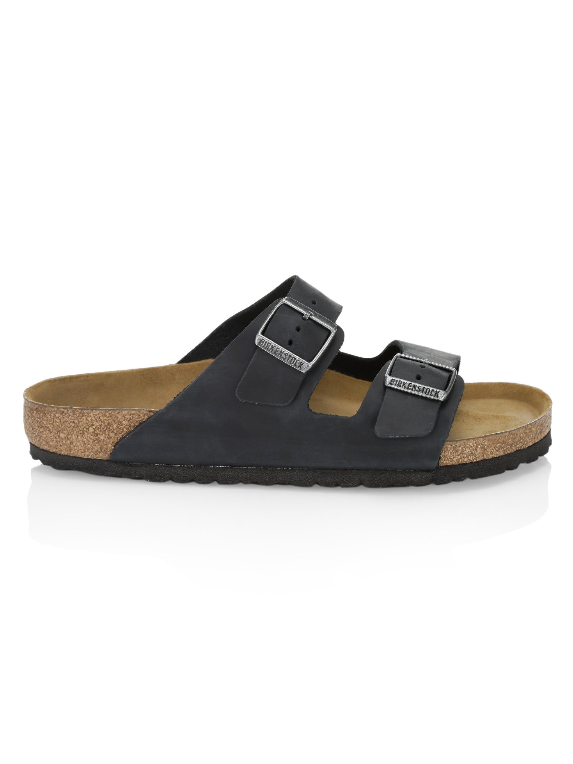 Birkenstock Men's Arizona Leather Footbed Sandals - Tobacco