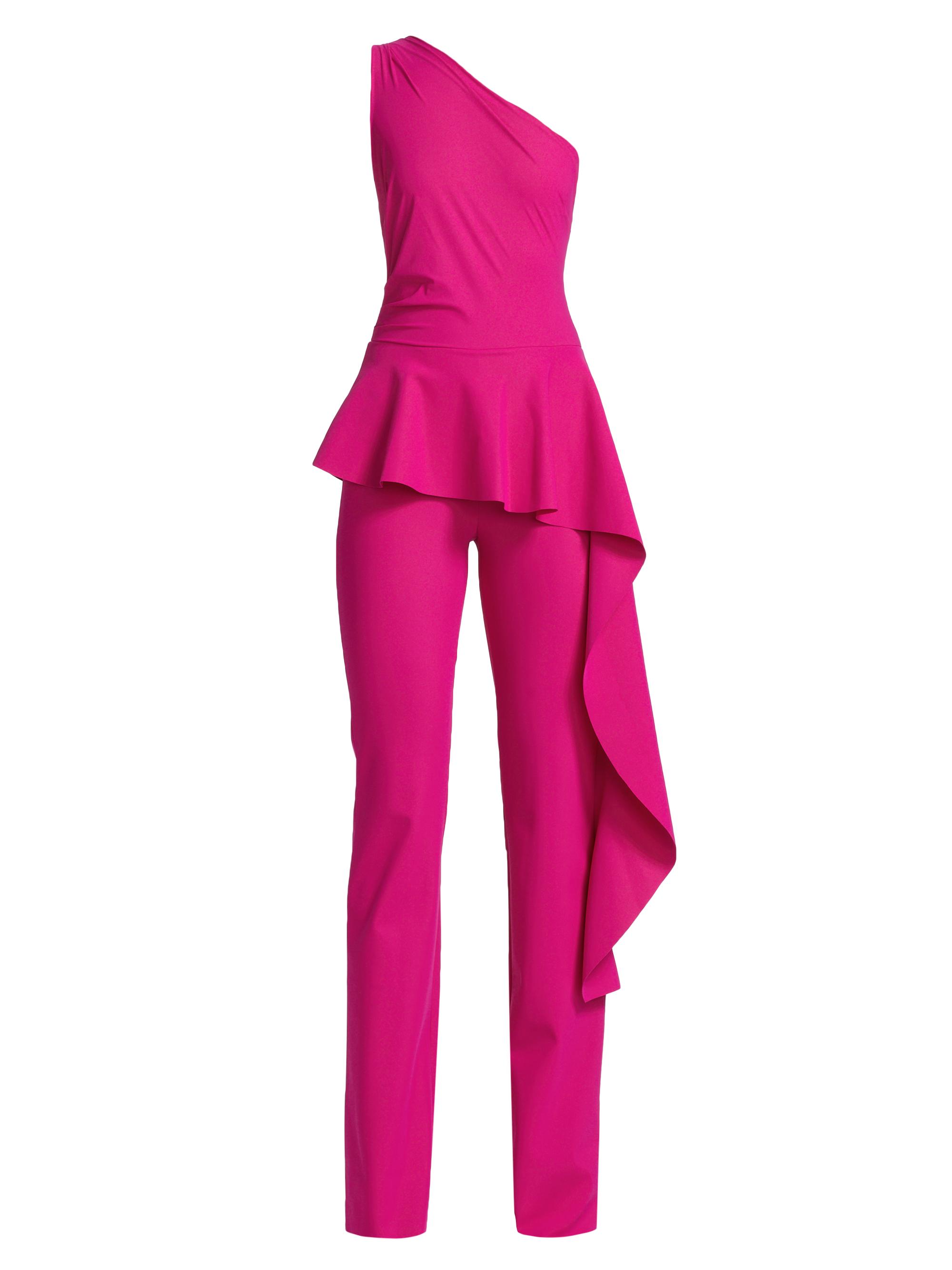 Chiara Boni La Petite Robe Women's Kincso One-Shoulder Peplum Jumpsuit - Azalea Pink