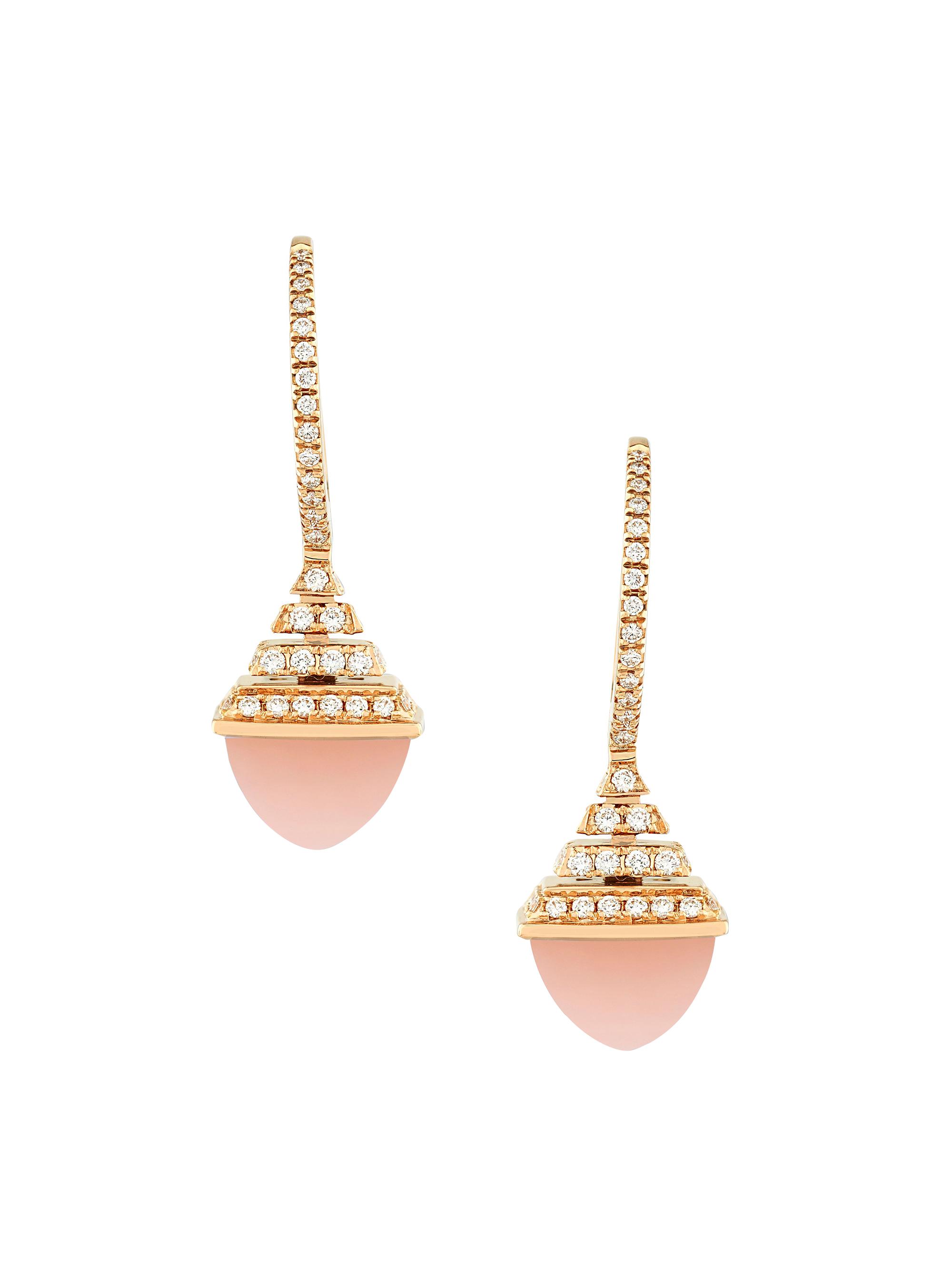 Marli Women's Cleo 18K Rose Gold, Diamond & Pink Opal Earrings - Pink Gold