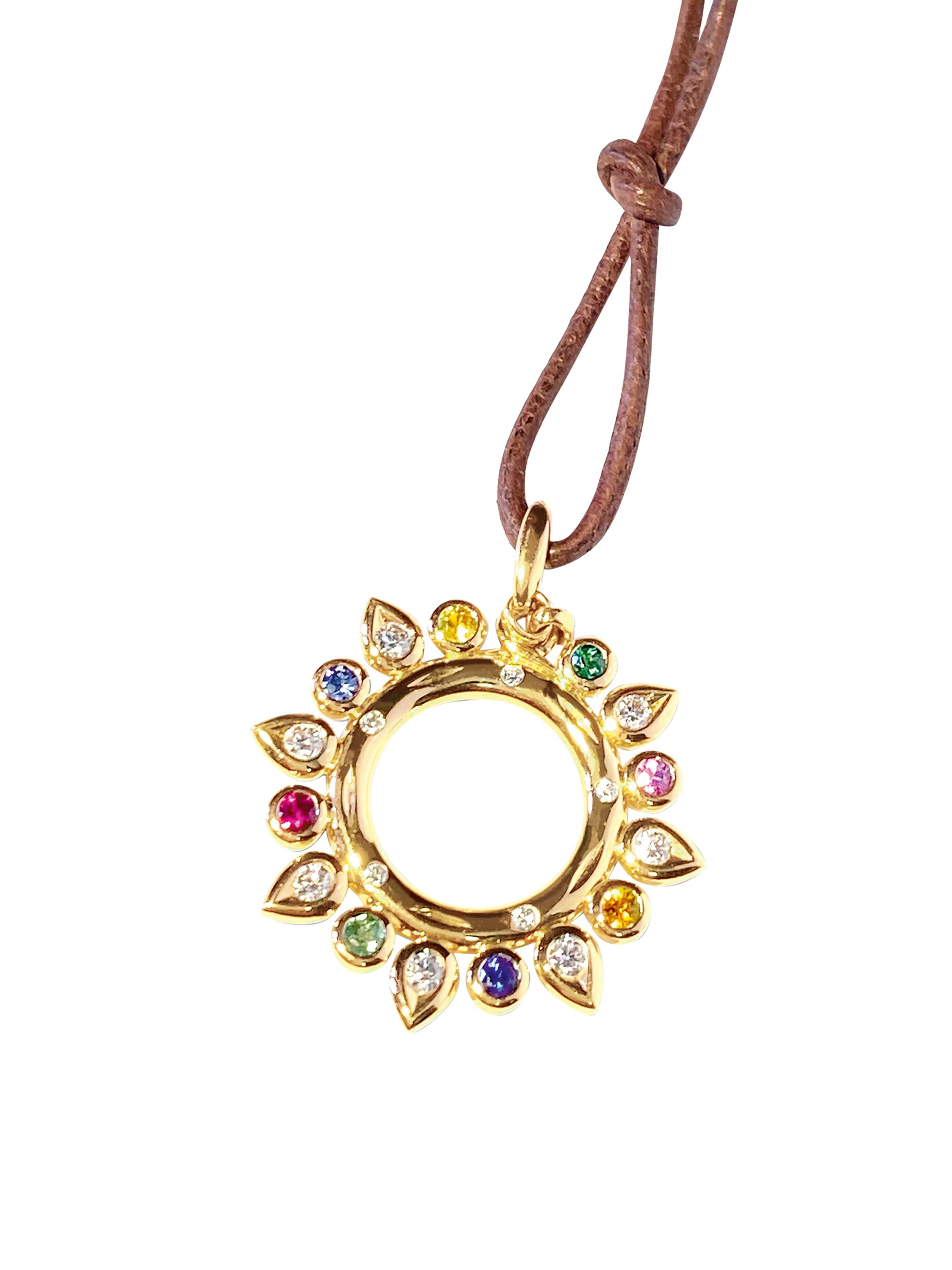 Tamara Comolli Women's Gypsy Candy 18K Yellow Gold, Diamond & Sapphire Pendant - Yellow Gold Multi