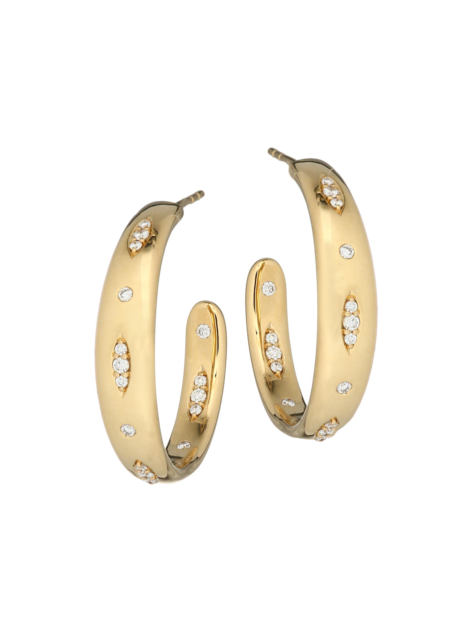 Tamara Comolli Women's Gypsy 18K Yellow Gold & Diamond Pavé  Hoop Earrings - Yellow Gold
