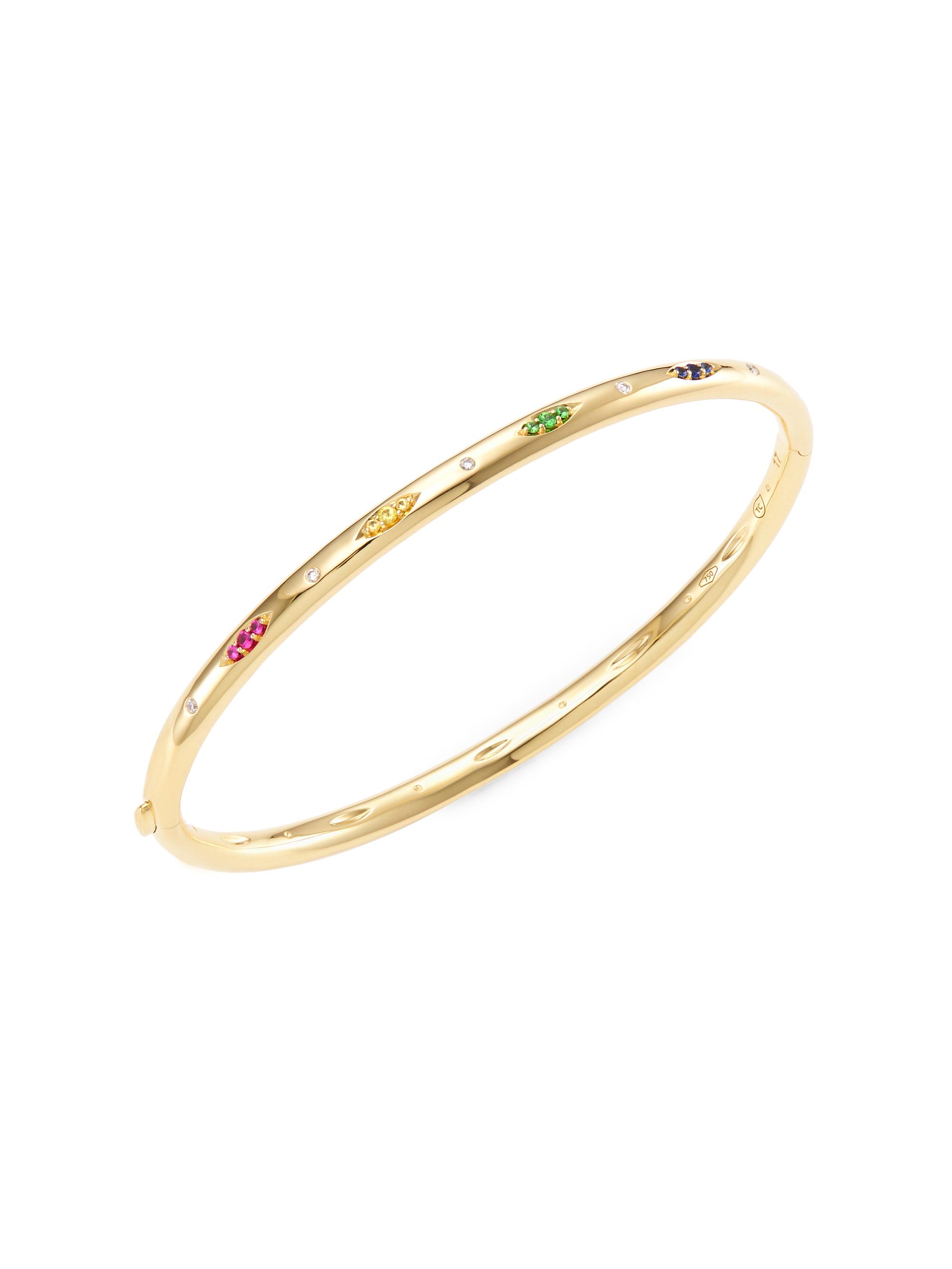 Tamara Comolli Women's Gypsy 18K Yellow Gold & Multi-Stone Candy Pavé Bangle Bracelet - Yellow Gold