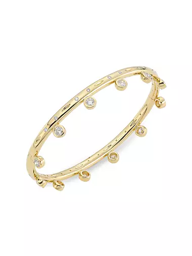 Gypsy 18K Yellow Gold & Diamond Bangle Bracelet