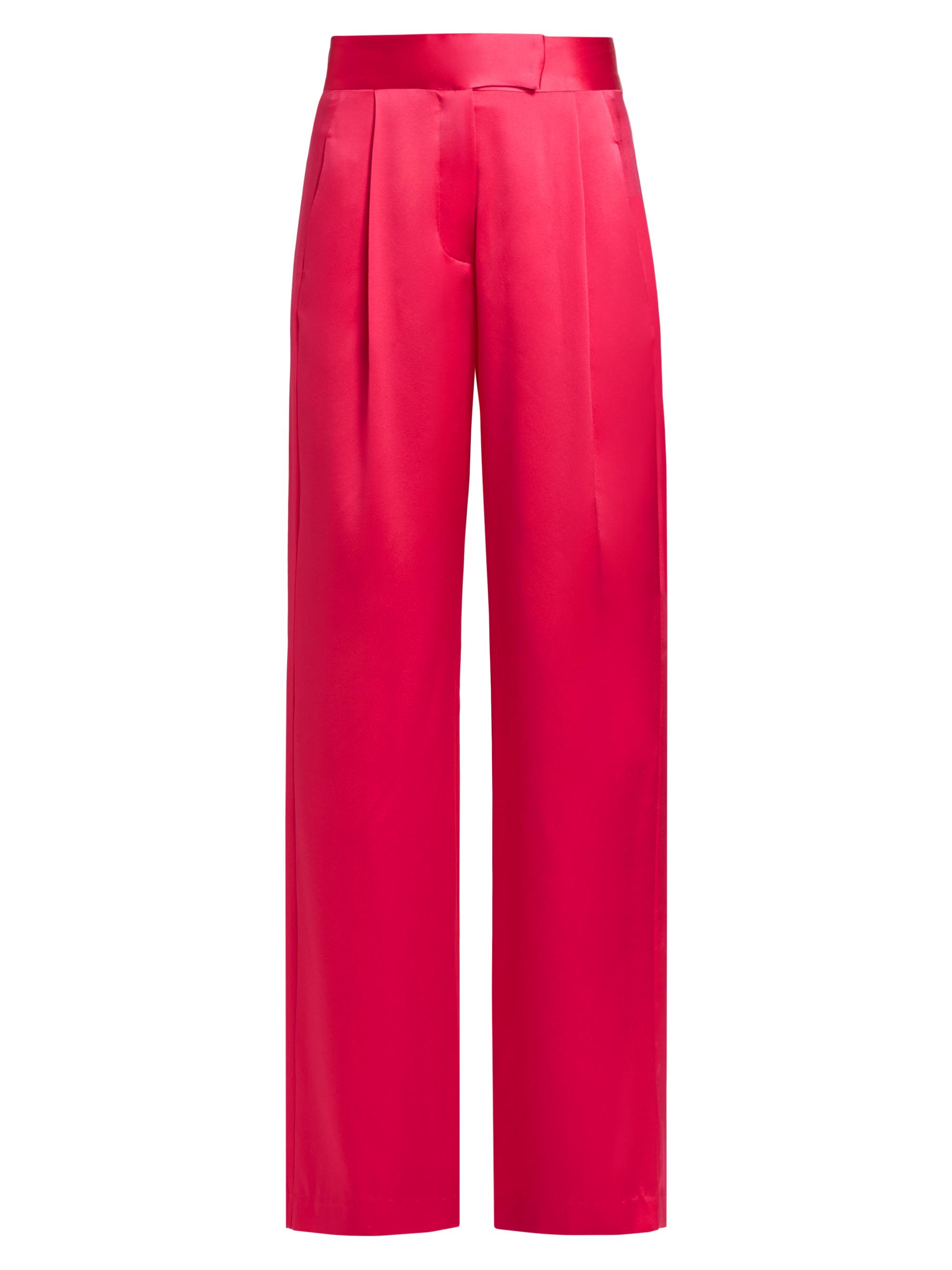 The Sei Women's Wide-Leg Silk Trousers - Peony