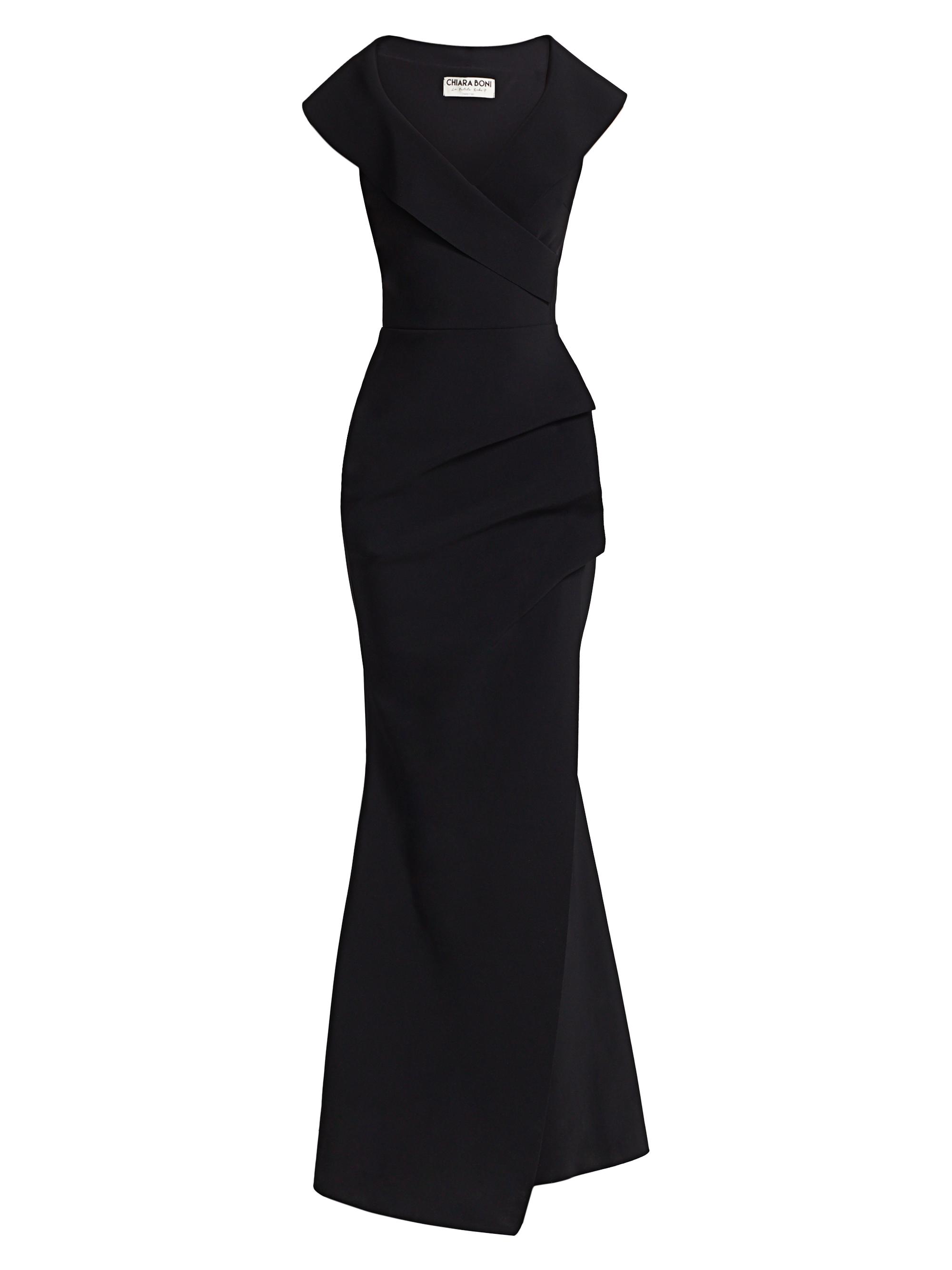 Chiara Boni La Petite Robe Women's Cocoon Collar Trumpet Gown - Black