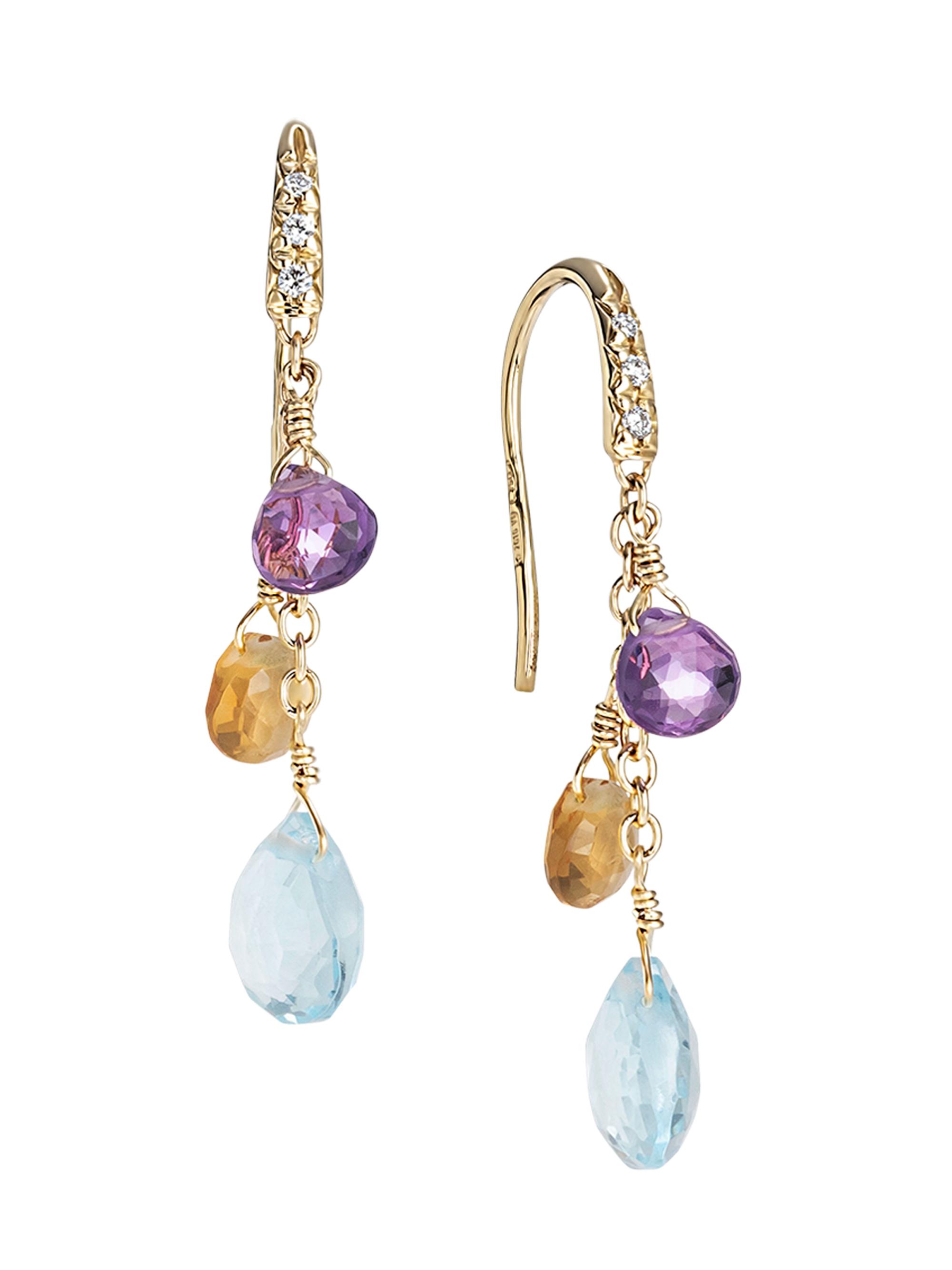 Marco Bicego Women's Paradise 18K Yellow Gold & Mixed-Stone Short Drop Earrings - Yellow Gold Multi