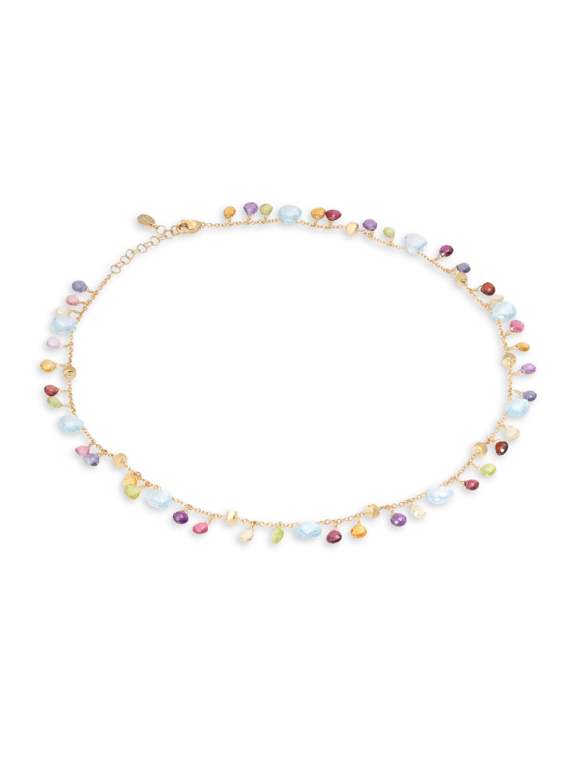 Marco Bicego Women's Paradise 18K Yellow Gold, Blue Topaz & Mixed-Stone Collar Necklace - Yellow Gold Multi