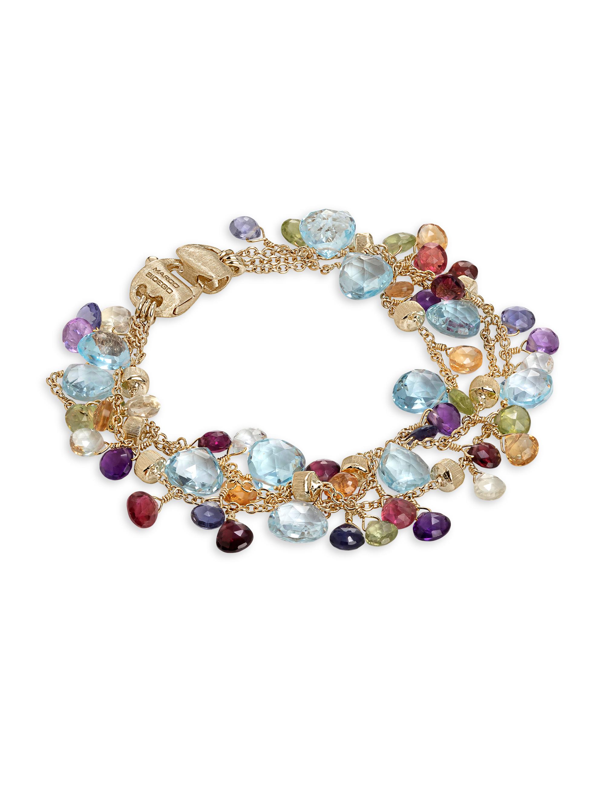 Marco Bicego Women's Paradise 18K Yellow Gold, Topaz & Mixed-Stone 3-Strand Bracelet - Yellow Gold Multi