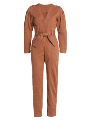 SS UTILITY BELTED VNECK JUMPSUIT