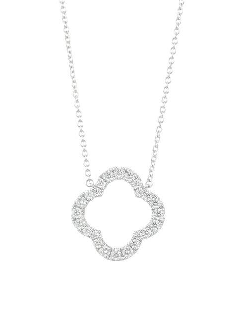 Hearts On Fire Women's Signature 18K White Gold & 0.46 TCW Diamond  Petal Pendant Necklace - White Gold