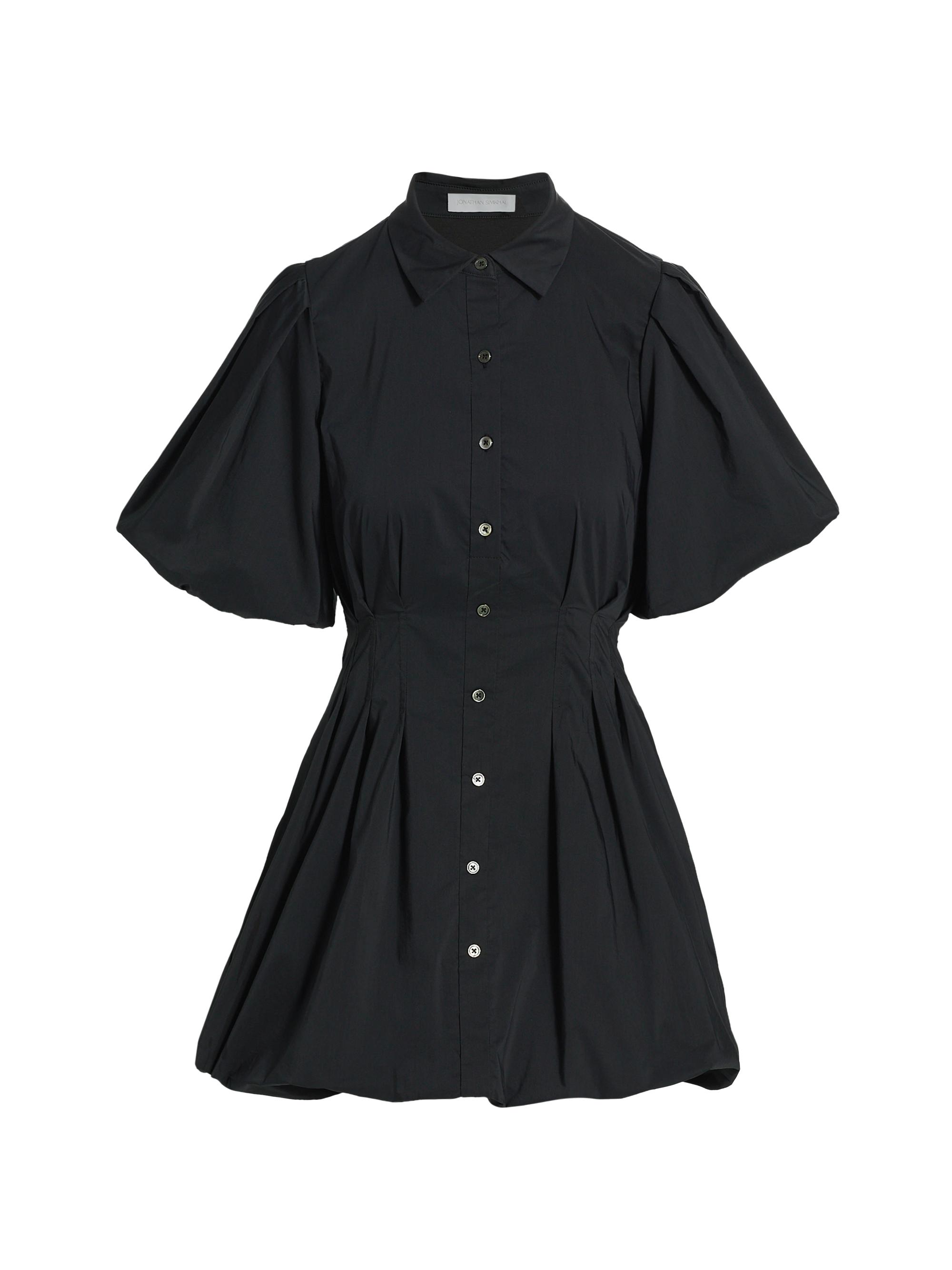 SIMKHAI Women's Cleo Pleated Poplin Balloon Minidress - Black