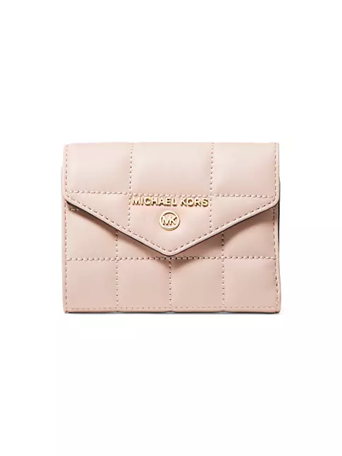 MICHAEL KORS Jet Set Charm Soft Pink Leather Wallet On A Chain