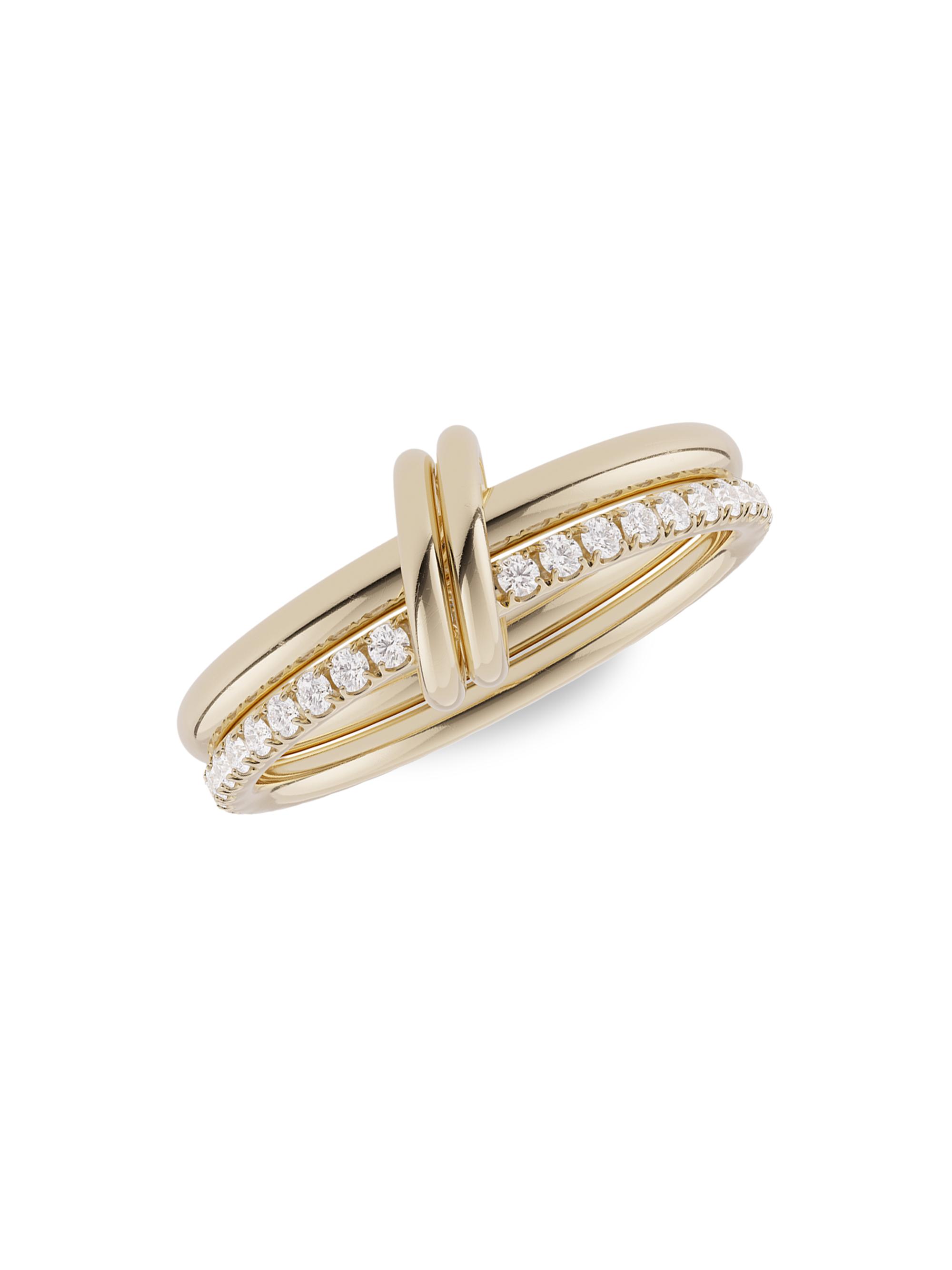 Spinelli Kilcollin Women's Ceres Deux 18K Yellow Gold & Diamond 2-Link Ring - Gold