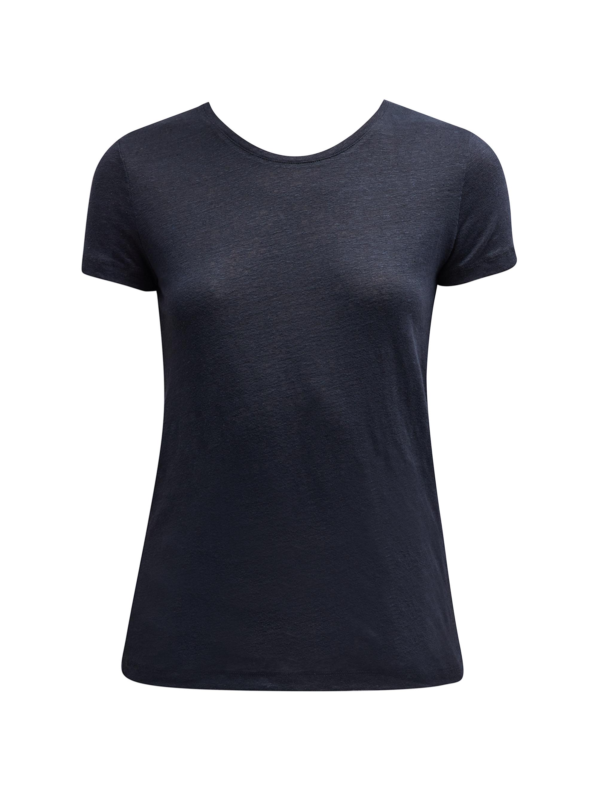 Majestic Filatures Women's Stretch-Linen T-Shirt - Black
