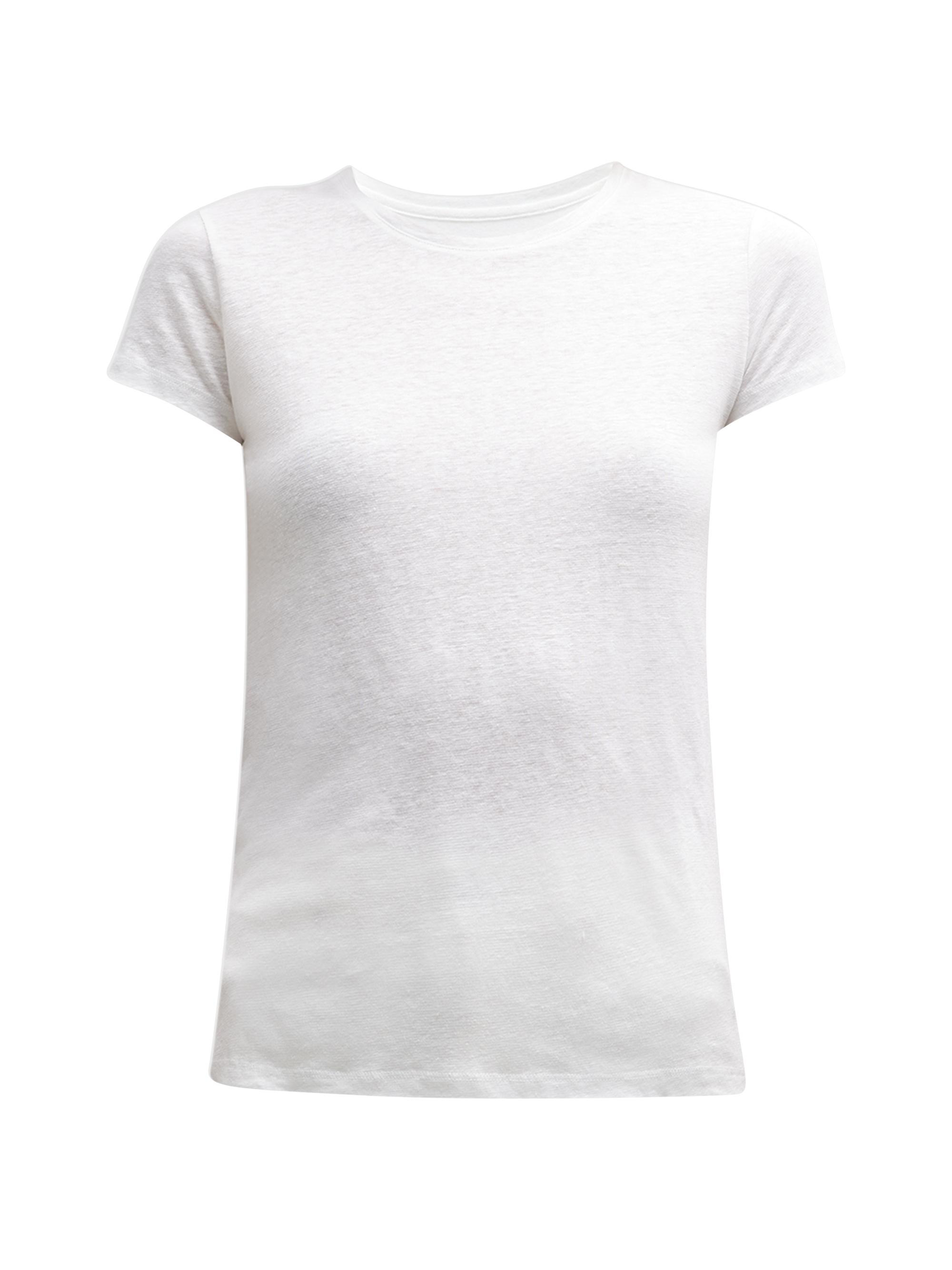 Majestic Filatures Women's Stretch-Linen T-Shirt - White