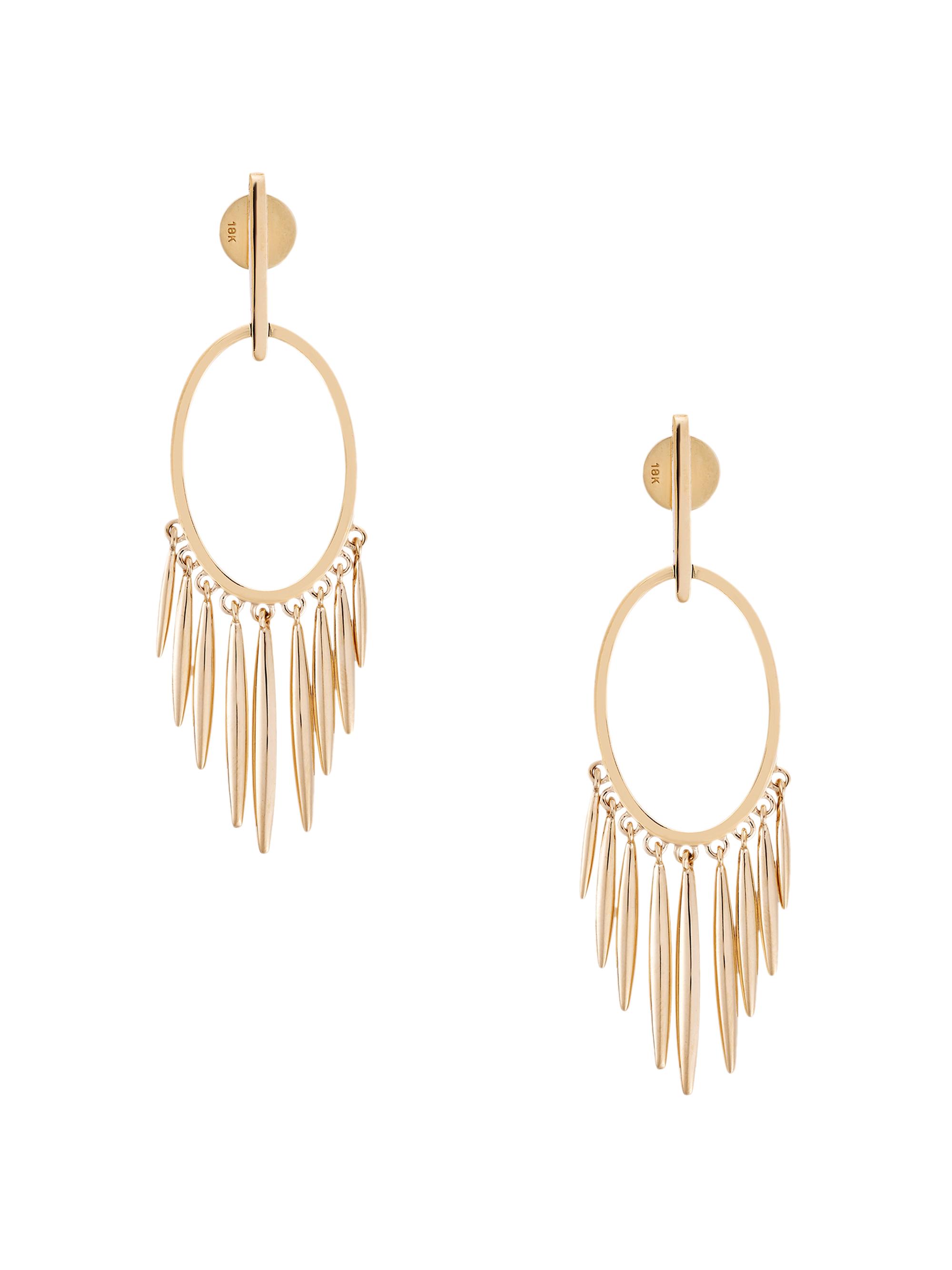 Ileana Makri Women's Grass 18K Yellow Gold Sunset Leaves Drop Hoop Earrings - Yellow Gold