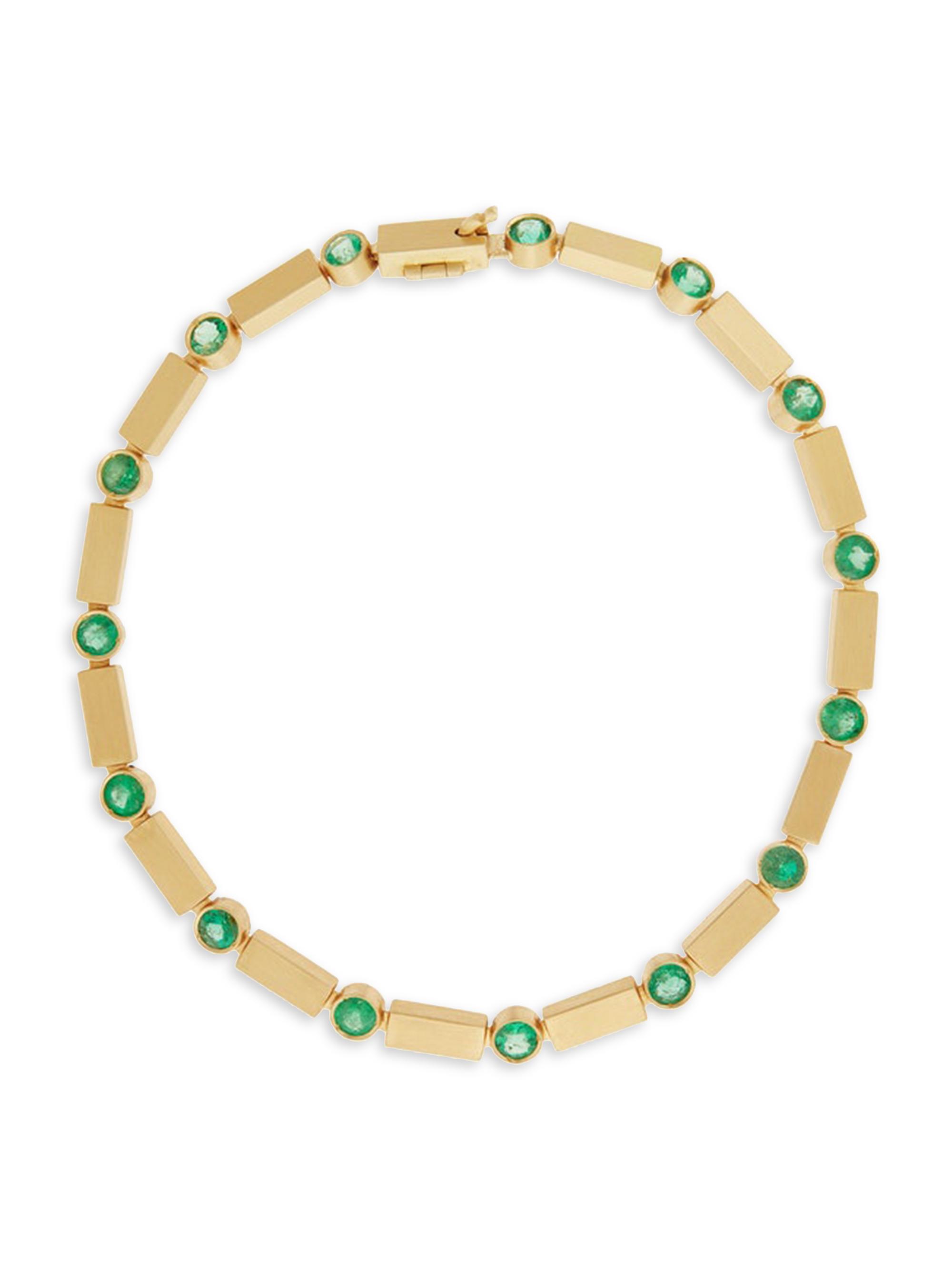 Ileana Makri Women's Cascade 18K Yellow Gold & Emerald Stepping Stones Stream Bracelet - Gold