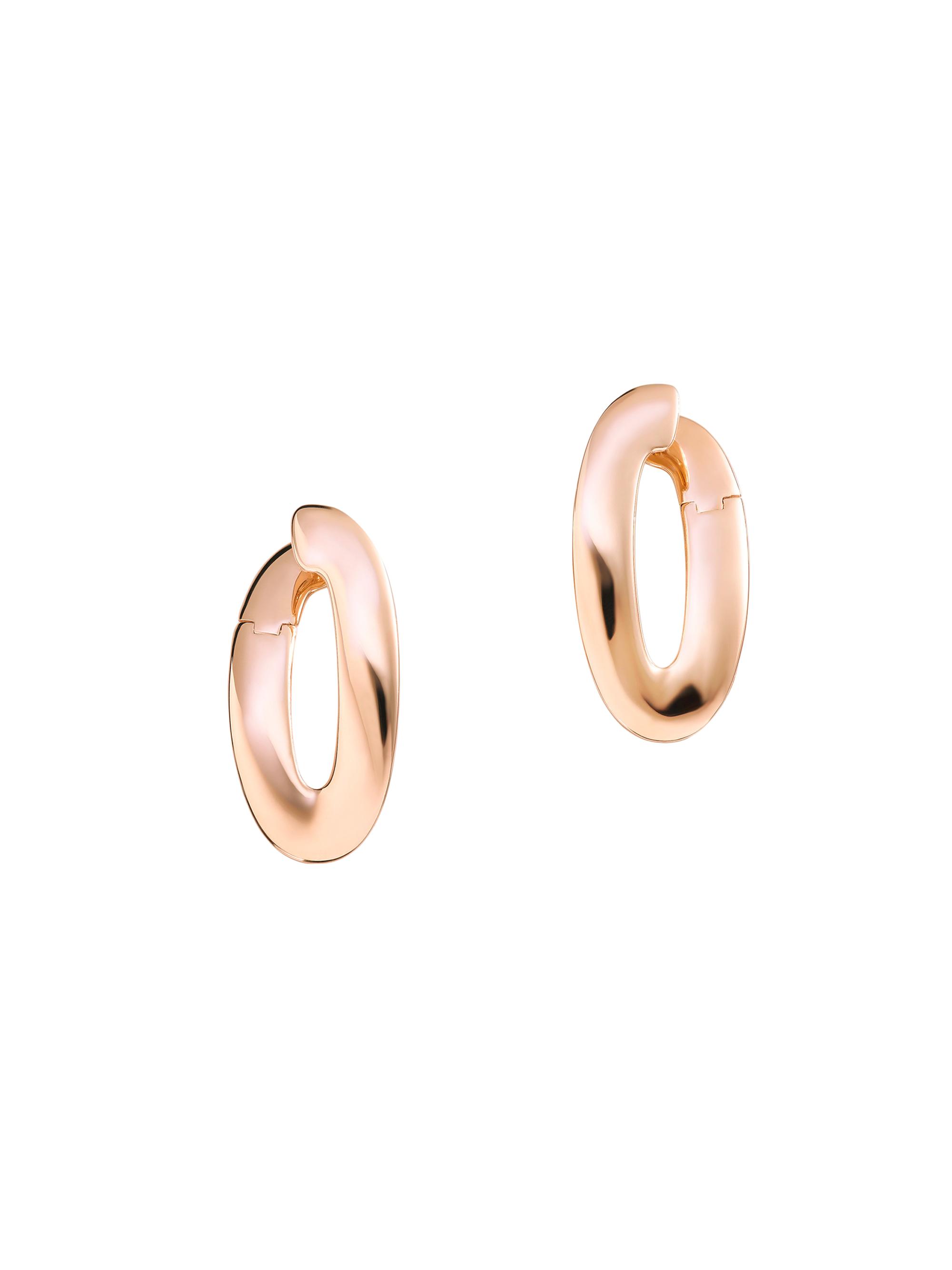 Vhernier Women's Olimpia 18K Rose Gold Oval Hoop Earrings - Pink