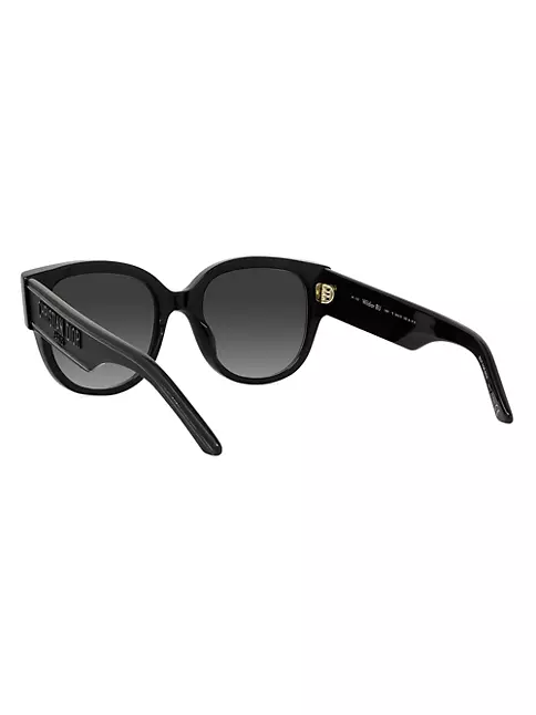 Christian Dior Women's Sunglasses, Gold Monogram, Logo Studs Black Sunglasses