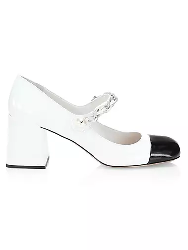 Patent Leather Square-Toe Mary Jane Pumps
