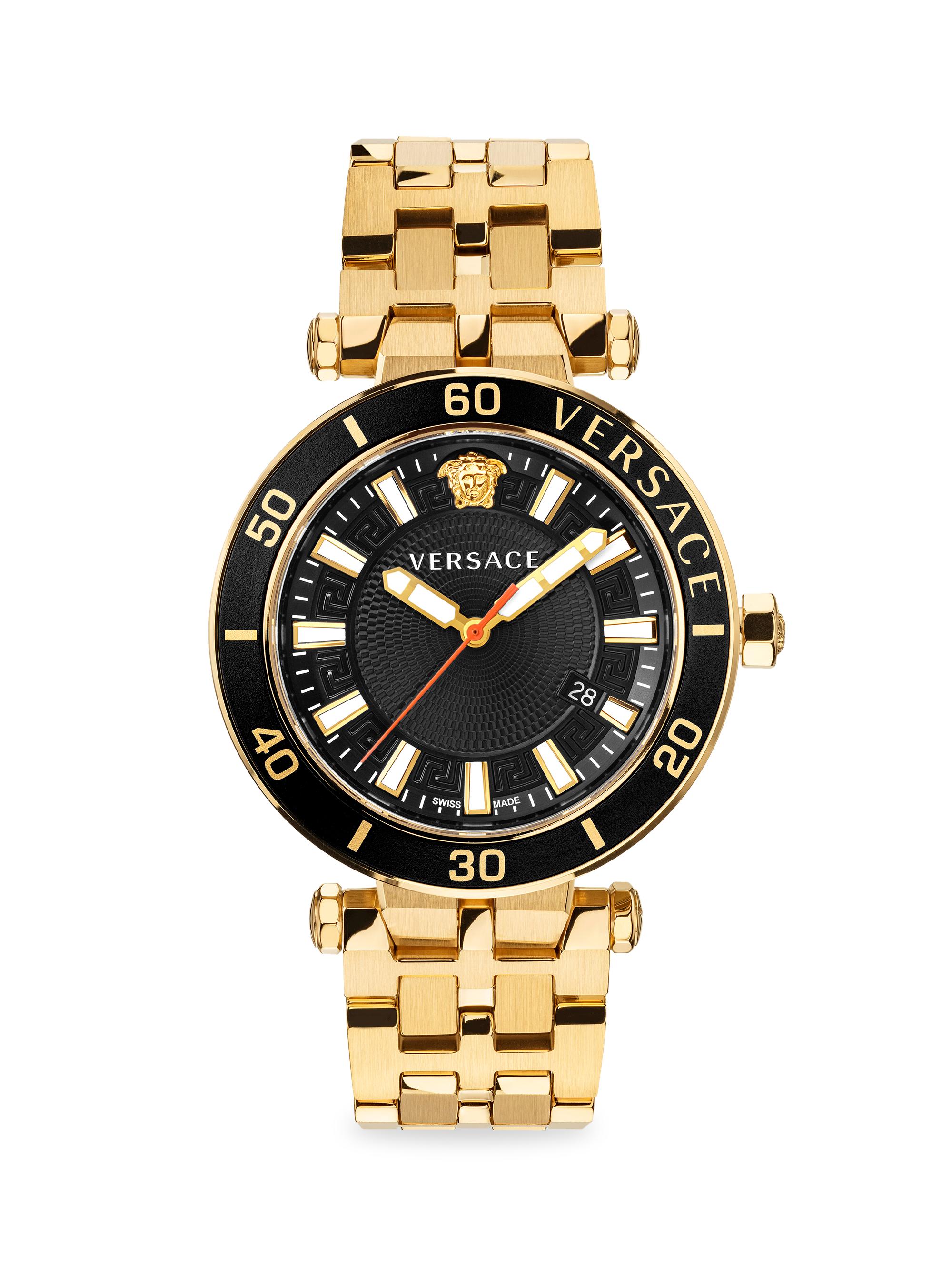 Versace Men's Greca Sport Goldtone Stainless Steel Bracelet Watch - Gold
