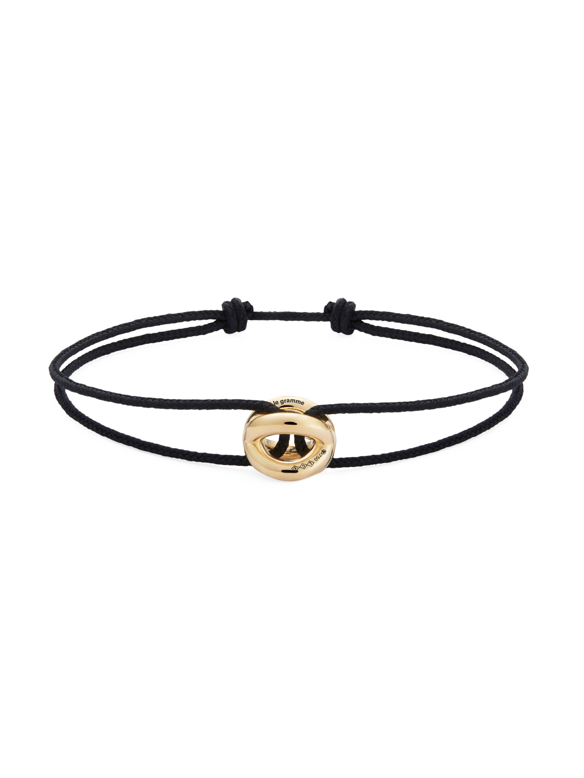 Le Gramme Men's 1G Polished 18K Yellow Gold Entrelacs Cord Bracelet - Gold