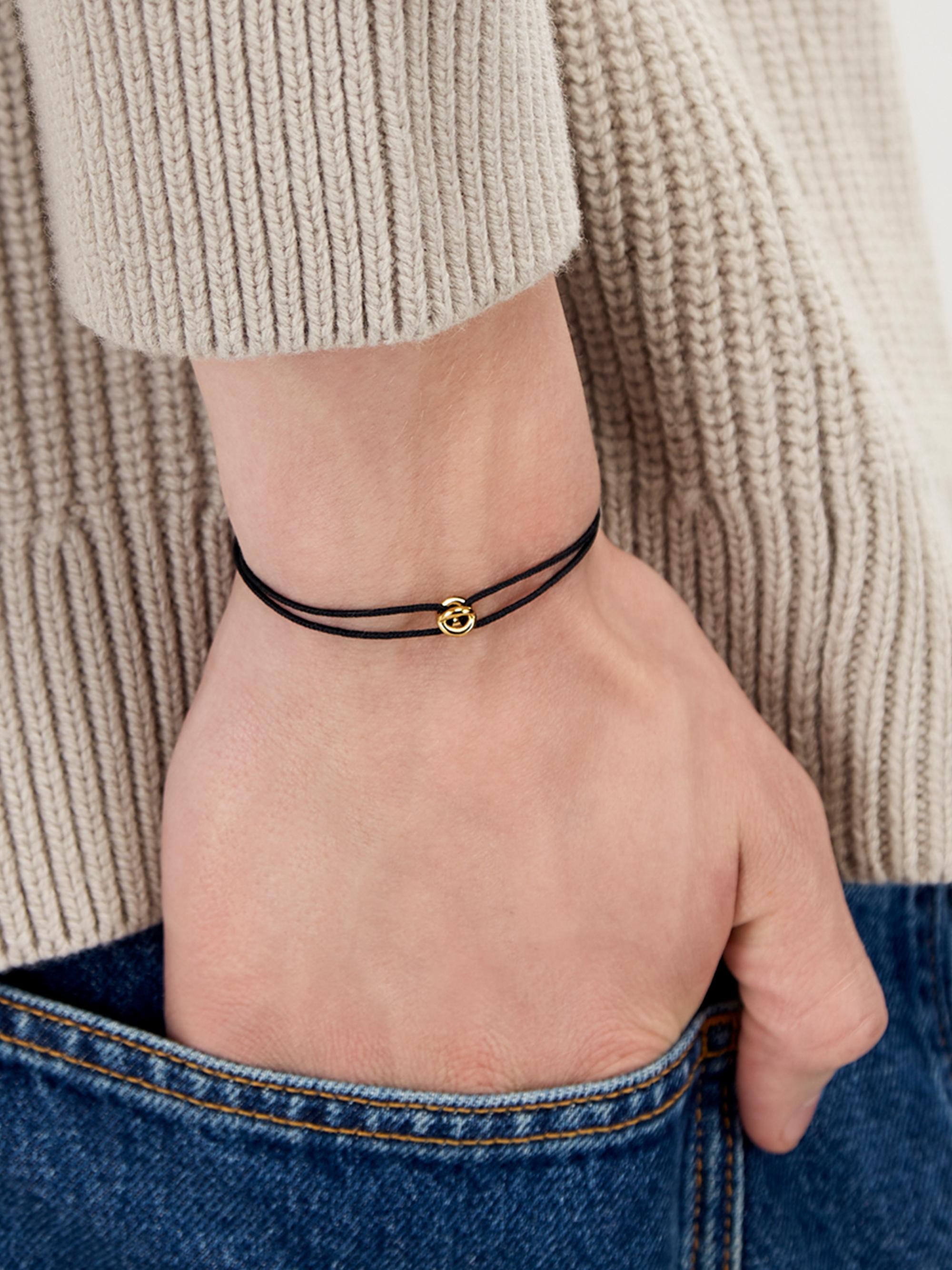 1G Polished 18K Yellow Gold Entrelacs Cord Bracelet