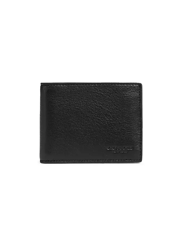 COACH Slim Billfold Wallet, Leather in Black for Men