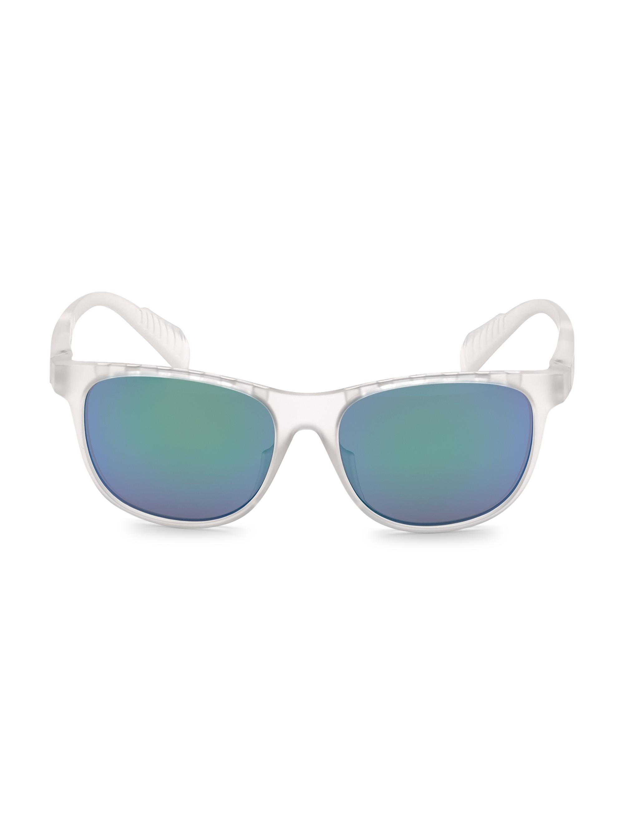 adidas Men's 55MM Square Injected Sunglasses - Crystalsmokemirror