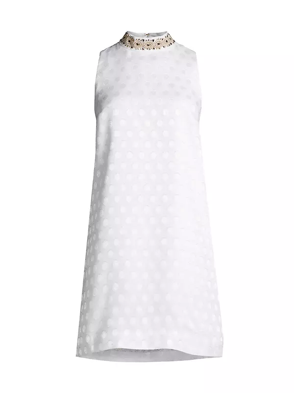 BrandiFoil Printed Polka Dot Shift Dress