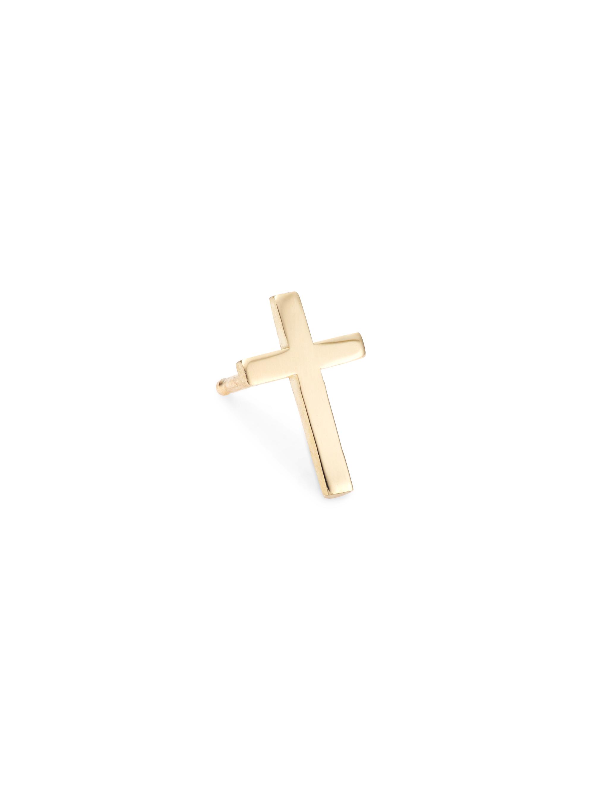Sydney Evan Women's 14K Yellow Gold Tiny Pure Cross Single Stud Earring - Gold