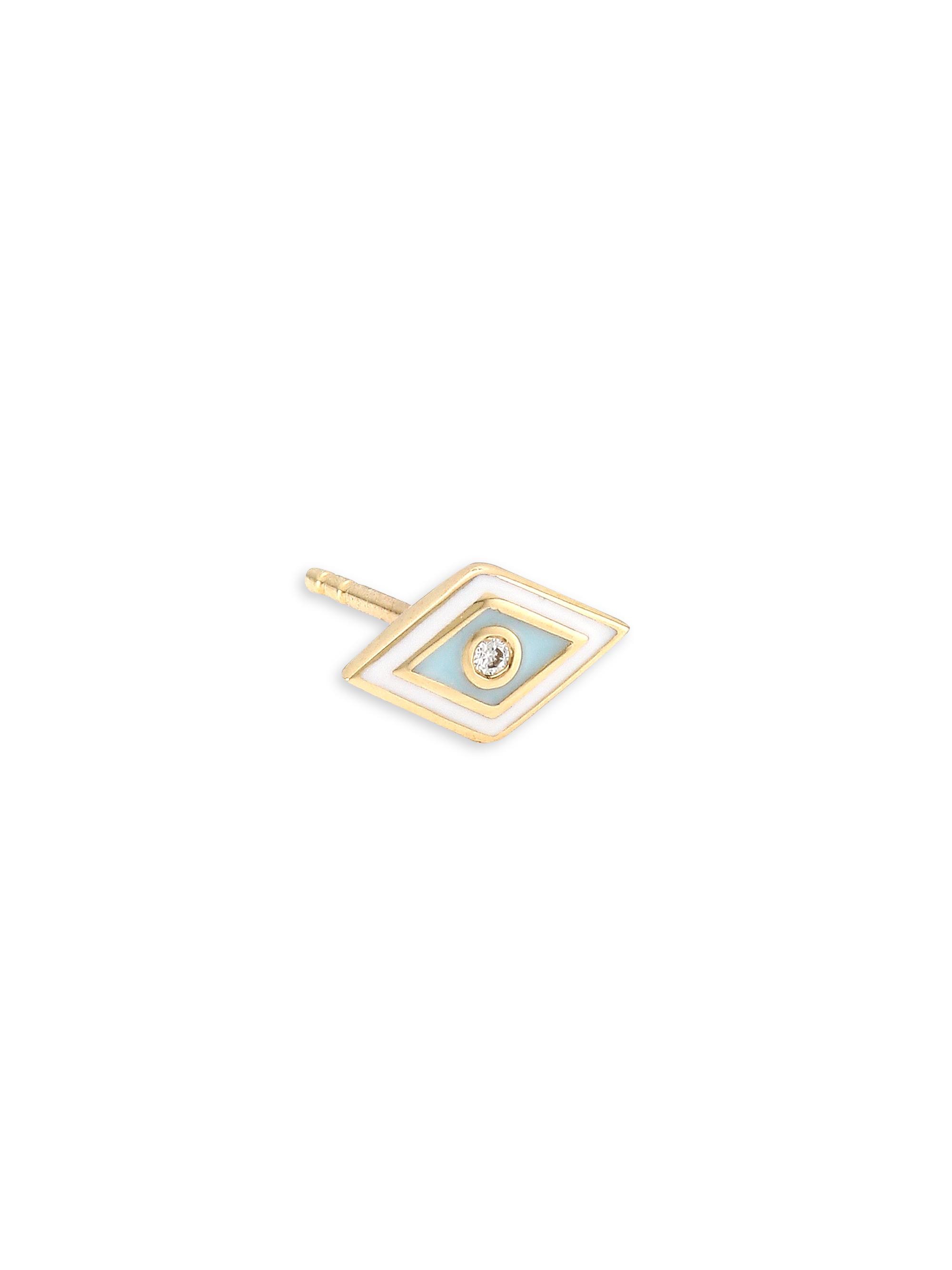 Sydney Evan Women's Tiny Enamel Multi Evil Eye 14K Yellow Gold & Diamond Stud - Yellow Gold