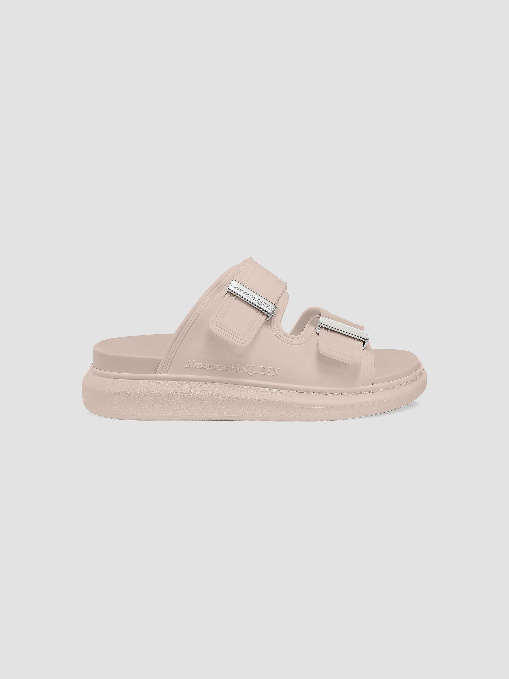 Alexander Mcqueen Slip-On Sandals With Double Straps - NWT Alexander McQueen Double Buckle Platform Slide Sandals Black  main image 2