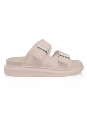 Alexander McQueen laminated-finish leather sandals - Silver