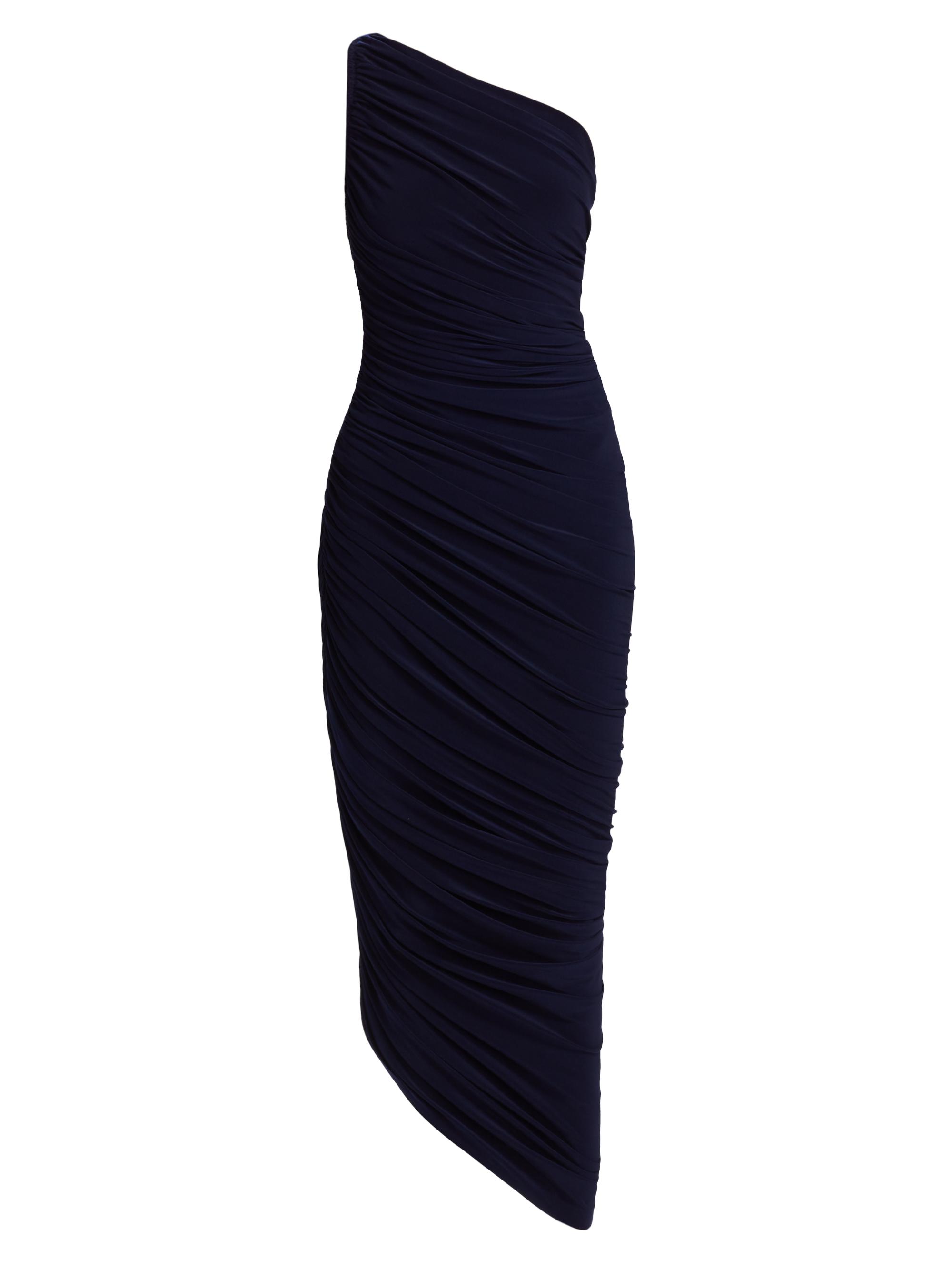 Norma Kamali Women's Diana Ruched One-Shoulder Gown - True Navy